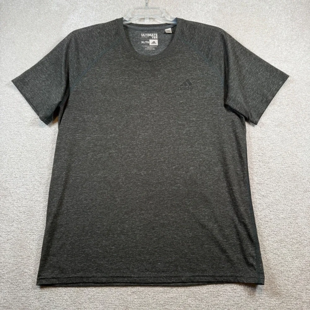 Adidas Ultimate Tee Mens XL Charcoal Grey Climalite Short Sleeve Shirt